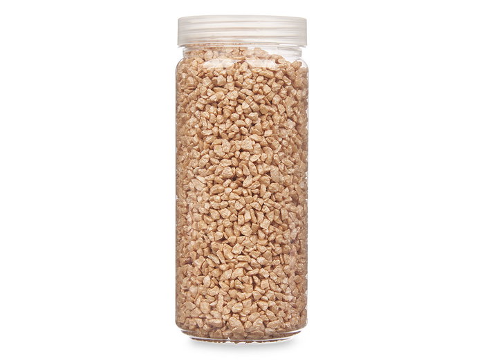 Giftdecor Bote Decorativo Piedra Metalizada 2-5 mm, 700 g, Color Beige, Dimensiones 6.5 x 6.5 x 15.8 cm (Set de 12)