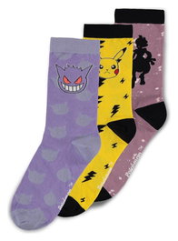 Pokémon Pack de 3 Pares de Calcetines Crew 39-42