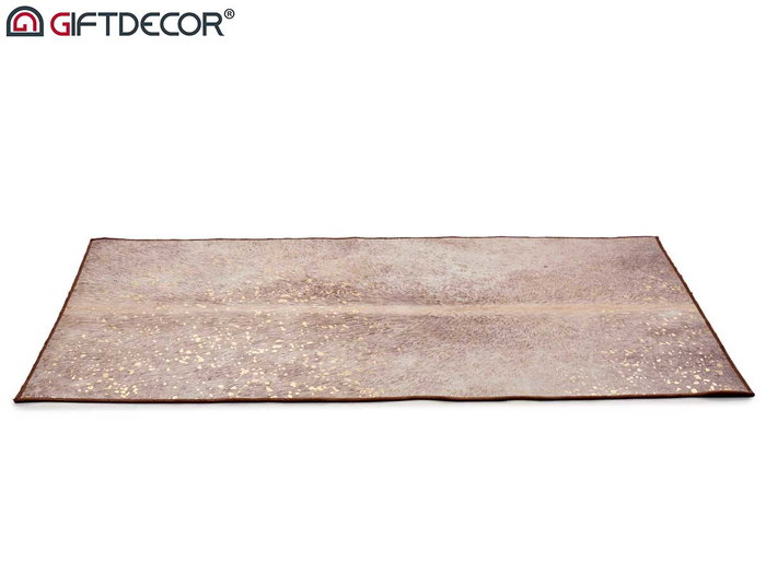 Giftdecor Alfombra Marron con Manchas Doradas 150 x 100 cm (Set de 9)