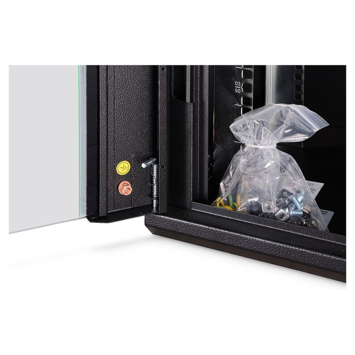 Digitus Bastidor de Pared Serie Dynamic Basic, 19'' 7U 600x450x415 mm, Negro, IP20, Capacidad 60 kg, Con Puerta de Cristal y Bloqueo de Teclado