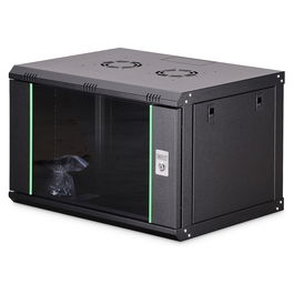 Digitus Bastidor de Pared Serie Dynamic Basic, 19'' 7U 600x450x415 mm, Negro, IP20, Capacidad 60 kg, Con Puerta de Cristal y Bloqueo de Teclado