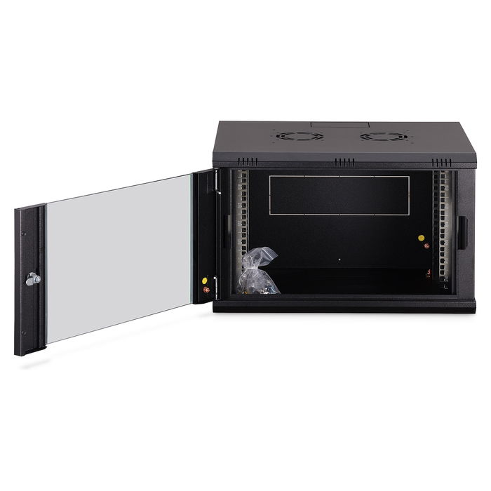 Digitus Bastidor de Pared Serie Dynamic Basic, 19'' 7U 600x450x415 mm, Negro, IP20, Capacidad 60 kg, Con Puerta de Cristal y Bloqueo de Teclado