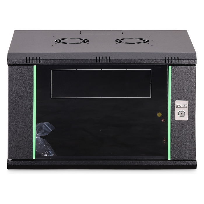 Digitus Bastidor de Pared Serie Dynamic Basic, 19'' 7U 600x450x415 mm, Negro, IP20, Capacidad 60 kg, Con Puerta de Cristal y Bloqueo de Teclado