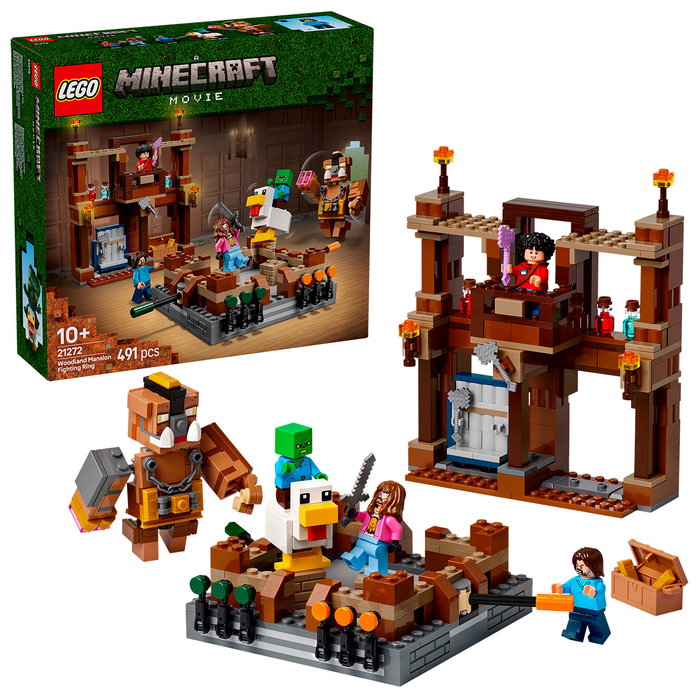 LEGO Minecraft 21272 El Ring de Combate de la Mansión del Bosque, Set de Construcción con Figuras de Steve, Garrett, Zombie Bebé y Gran Cochino, Juguete +10 Años LEGO Minecraft 21272 El Ring de Combate de la Mansión del Bosque, Set de Construcción con Figuras de Steve, Garrett, Zombie Bebé y Gran Cochino, Juguete +10 Años