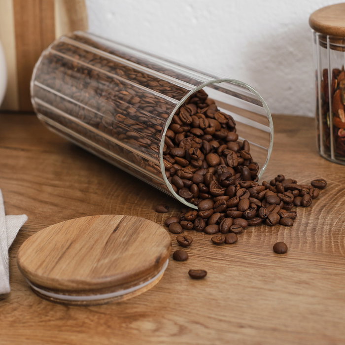 Home Deco Factory Bote Con Tapa 1,1 L Vidrio/Cristal Cocooning