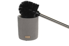 DKD Home Decor Escobillero de Cemento e Inox Mate Gris