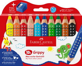 Lapices De Colores Faber-Castell Grippy Xxl  3 En 1 Estuche De 10 (+ Afila) (Set de 3)