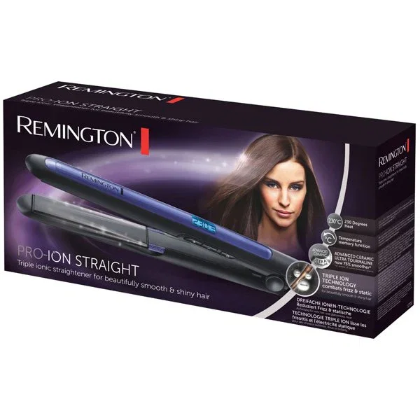 Remington S7710 Pro Ionic Plancha de Pelo Cerámica, 230 °C, 9 Ajustes, Pantalla, Calentamiento 15s, Negro