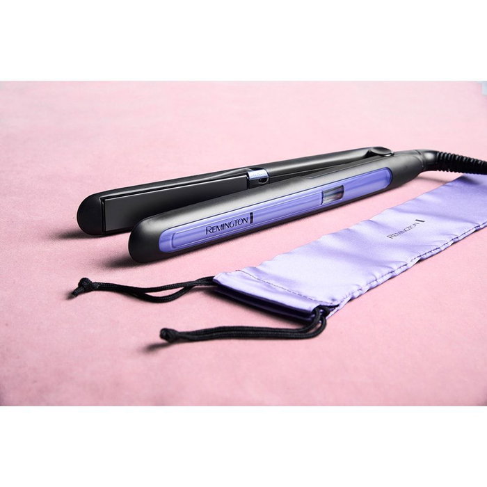 Remington Plancha de Pelo Pro Ion Straight S7710, Plancha de Cabello Cerámica con Tecnología Iónica Triple y Calentamiento Rápido en 15 Segundos, Color Lila/Negro