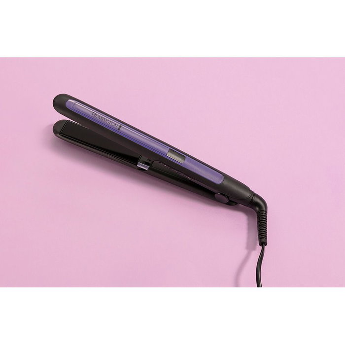 Remington Plancha de Pelo Pro Ion Straight S7710, Plancha de Cabello Cerámica con Tecnología Iónica Triple y Calentamiento Rápido en 15 Segundos, Color Lila/Negro