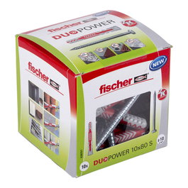 Fischer DuoPower 10x80 S Tacos con Tornillos 10 x 80 mm, 10 piezas