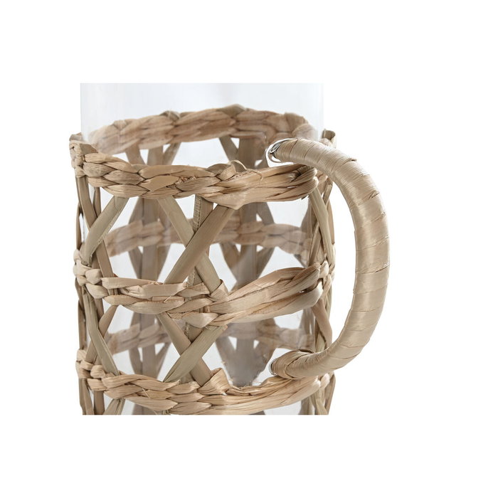DKD Home Decor Jarra de Borosilicato y Fibra 1,25L Natural