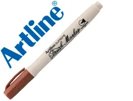 Artline Rotulador Supreme Brush Punta Pincel Trazo Variable Marron Tinta Base Agua Lettering