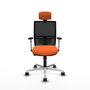 PIQUERAS Y CRESPO Silla de oficina Yunquera con mecanismo Sincro/Traslack, Naranja y Negro