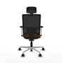 PIQUERAS Y CRESPO Silla de oficina Yunquera con mecanismo Sincro/Traslack, Naranja y Negro