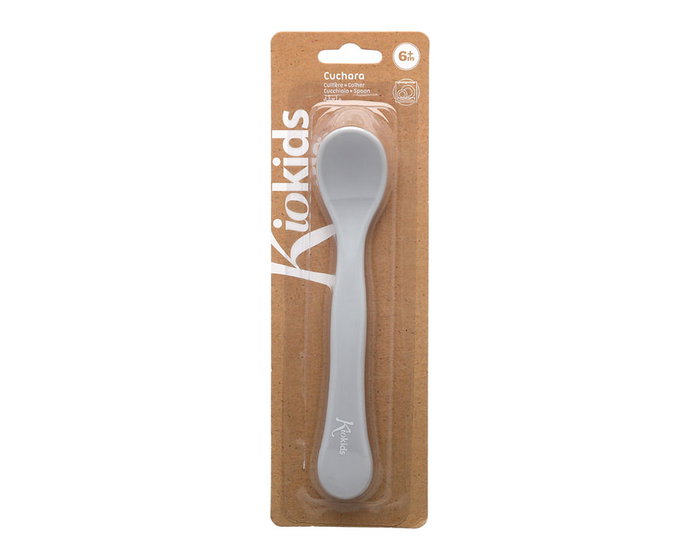 KioKids Cuchara Grande Comida Para Bebés Gris +6 Meses