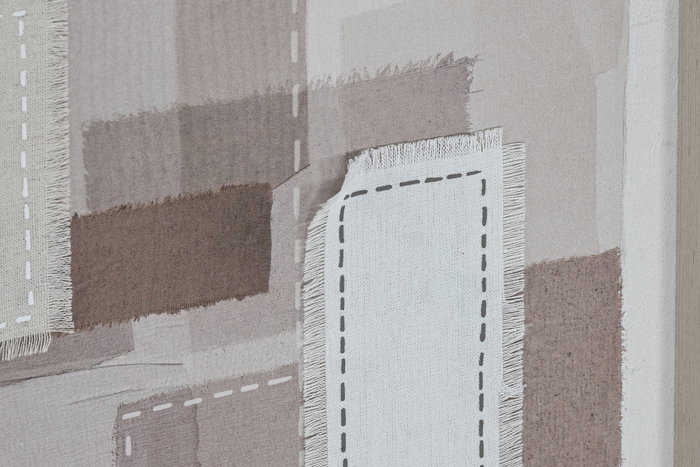 DKD Home Decor Cuadro Moderno Abstracto Beige Gris Lienzo Lino 40 x 2.5 x 50 cm (2 Unidades)