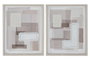 DKD Home Decor Cuadro Lienzo Lino Abstracto 3D Surtido de 2 Unidades