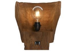 DKD Home Decor Lámpara de Aplique Teca Hecha a Mano 30x15x34 cm
