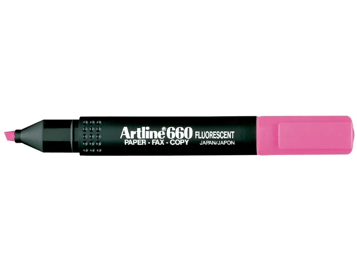 Artline Rotulador Fluorescente EK-660 Rosa Punta Biselada Trazo 1-5 mm