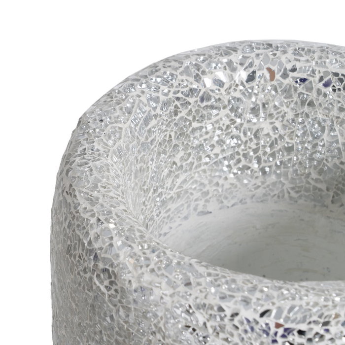 Jarrón Blanco Fibra de Vidrio Decoración 25 X 25 X 82 cm