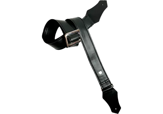 GETM Correa Guitarra Bajo Diego Black Ajustable hasta 165cm Polipiel Nailon Piel Negra