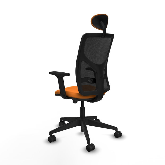 PIQUERAS Y CRESPO Silla de oficina Motilla Naranja y Negro
