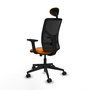 PIQUERAS Y CRESPO Silla de oficina Motilla Naranja y Negro
