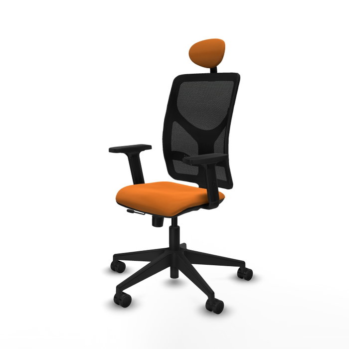 PIQUERAS Y CRESPO Silla de oficina Motilla Naranja y Negro