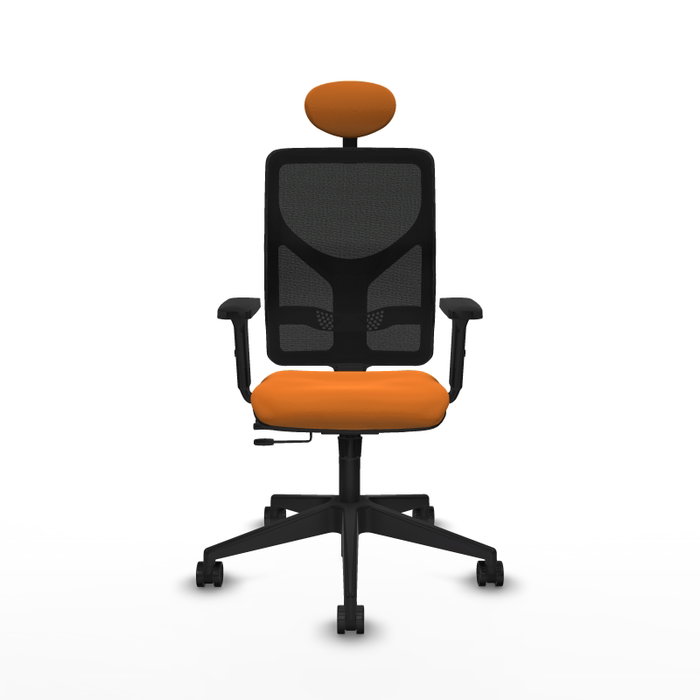 PIQUERAS Y CRESPO Silla de oficina Motilla Naranja y Negro