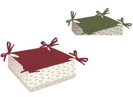 DKD Home Decor Cesta de Algodón Acebo Verde 30x30x8 cm