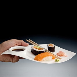 Tast Plato XL Blanco, Plato con Salsera, Caja de 70 Unidades, Plato Desechable