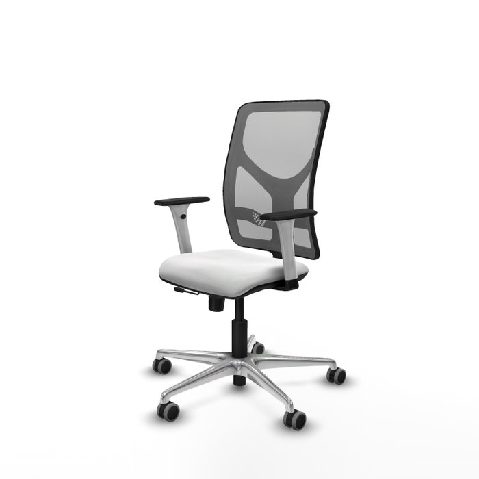 PIQUERAS Y CRESPO Silla de oficina Motilla con mecanismo Sincro/Traslack, Blanco y Gris