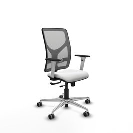 PIQUERAS Y CRESPO Silla de oficina Motilla con mecanismo Sincro/Traslack, Blanco y Gris