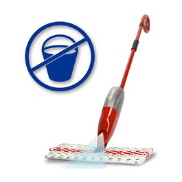 Vileda 1.2 Spray Max - Fregona de Microfibra para Limpieza en Seco y Húmedo - Para Plástico, Laminado y Madera - Color Rojo y Blanco - 1 Unidad en Caja