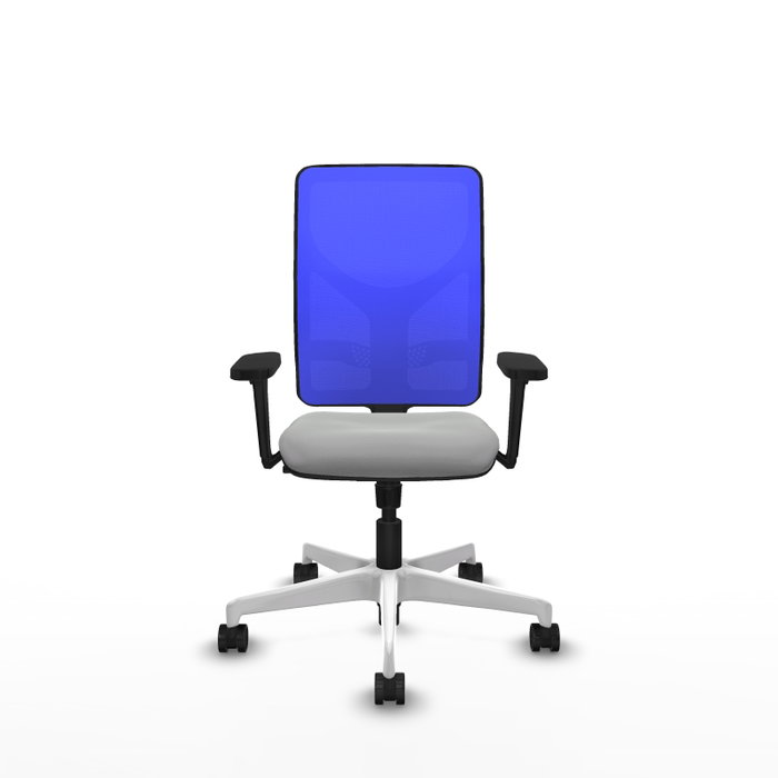 PIQUERAS Y CRESPO Silla de oficina Motilla con mecanismo Sincro, Gris claro y Azul