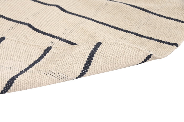 DKD Home Decor Alfombra de Algodón con Rayas Crudo y Azul 160x230 cm