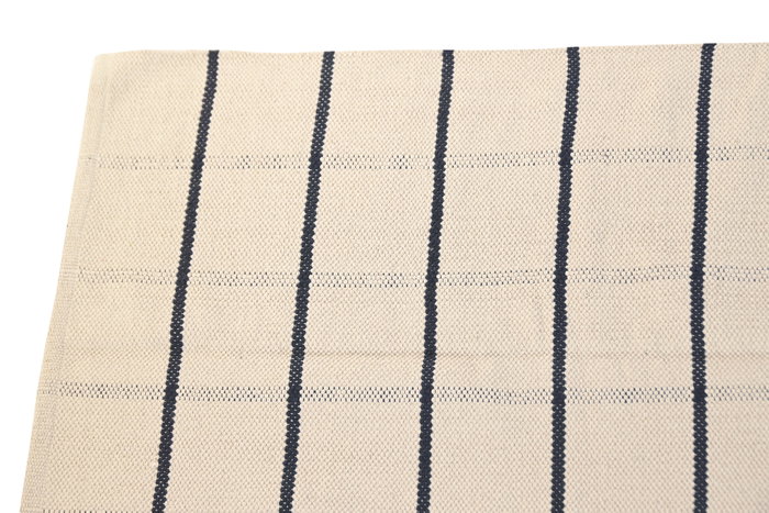 DKD Home Decor Alfombra de Algodón con Rayas Crudo y Azul 160x230 cm