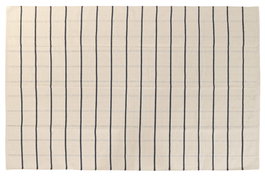 DKD Home Decor Alfombra de Algodón con Rayas Crudo y Azul 160x230 cm