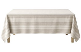DKD Home Decor Mantel Antimanchas de Algodón Reciclado 135x250 Beige Rayas