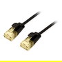 EQUIP Patch Cable Cat6A 1.5m SlimFlex U/UTP Negro LSZH con Conectores RJ45 Molded, 626904, 10 Gigabit Ethernet, 500 MHz, PoE/PoE+, Plug & Play