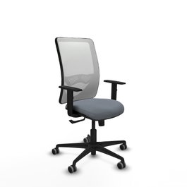 PIQUERAS Y CRESPO Silla de oficina Zulema con mecanismo Sincro, Gris y Blanco