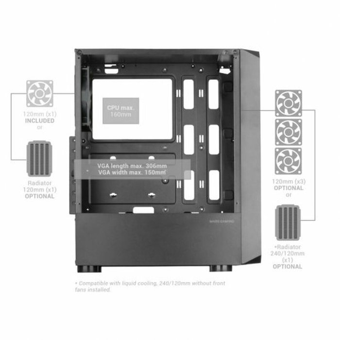 Mars Gaming MC-2000 Semitorre con frontal MESH y cámara dual
