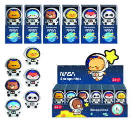 Dohe Expositor con 24 Sacapuntas Astronautas-Animales NASA 79652