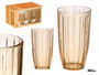 Vivalto Vaso Alto Rayas Ambar 440 ml 8 x 14 x 8 cm (Set de 24)