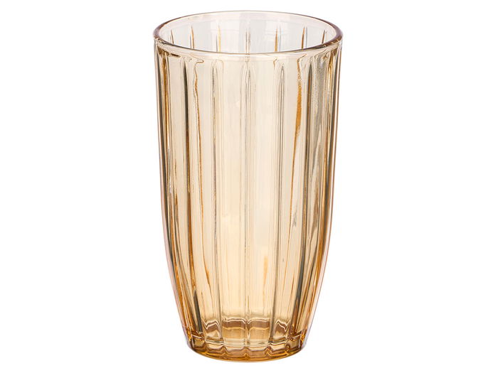 Vivalto Vaso Alto Rayas Ambar 440 ml 8 x 14 x 8 cm (Set de 24)