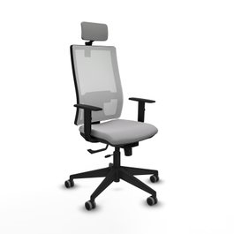 PIQUERAS Y CRESPO Silla de oficina Horna con mecanismo Sincro/Traslack, Gris claro/Blanco