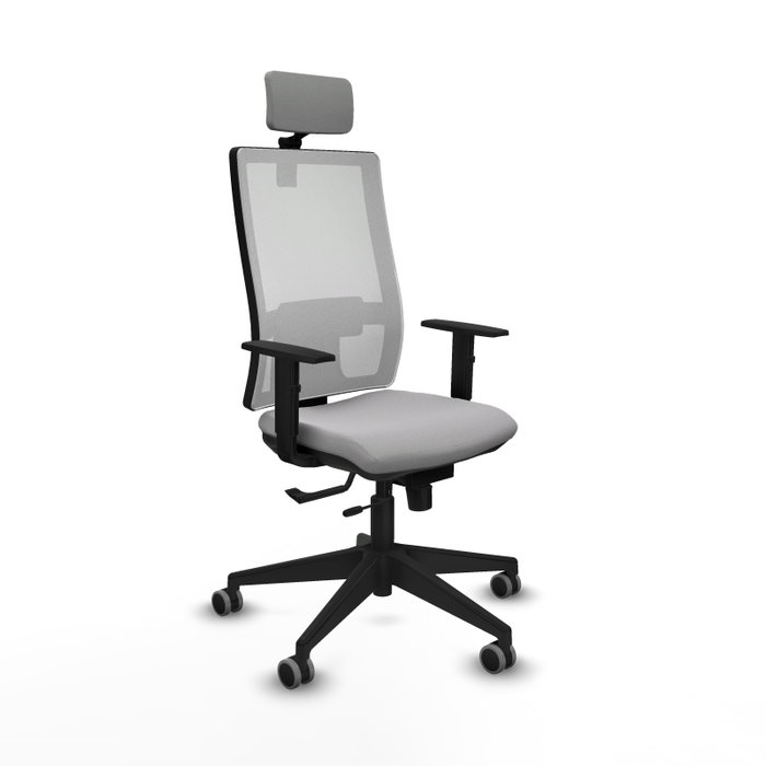PIQUERAS Y CRESPO Silla de oficina Horna con mecanismo Sincro/Traslack, Gris claro/Blanco PIQUERAS Y CRESPO Silla de oficina Horna con mecanismo Sincro/Traslack, Gris claro/Blanco