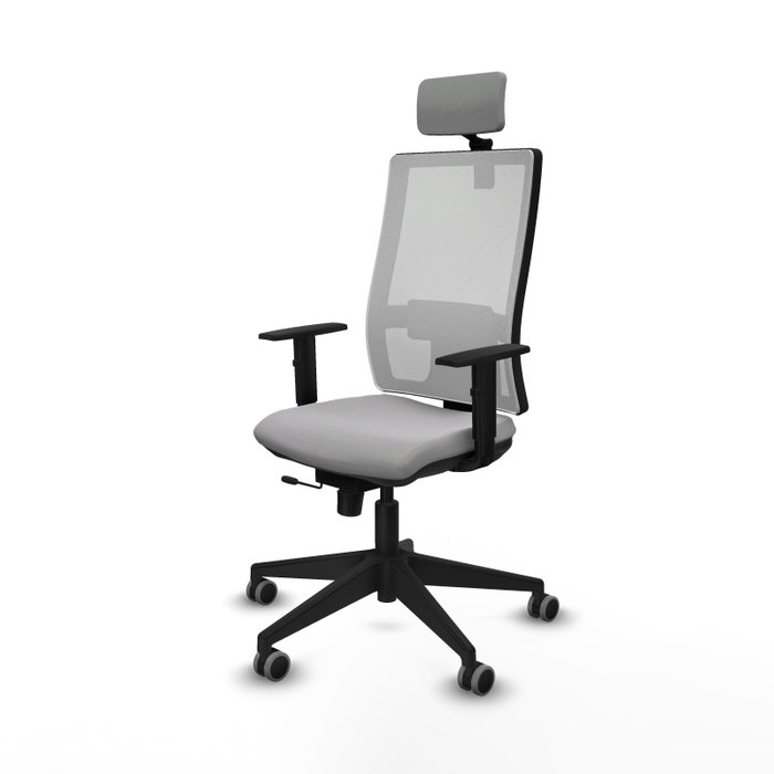 PIQUERAS Y CRESPO Silla de oficina Horna con mecanismo Sincro/Traslack, Gris claro/Blanco PIQUERAS Y CRESPO Silla de oficina Horna con mecanismo Sincro/Traslack, Gris claro/Blanco