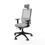 PIQUERAS Y CRESPO Silla de oficina Horna con mecanismo Sincro/Traslack, Gris claro/Blanco